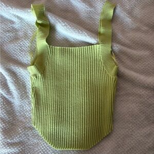 Kendall & Kylie Light Green Ribbed Top